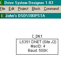 Step 1. Select BLOCK :: LINKCARD :: L5351 This inserts the DeviceNet handler block in the configuration.