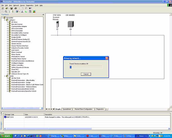 COMMUNICATIONS GUIDE FIELDBUS INTERFACE 13. When the software has finished browsing, the network displayed on your screen should appear similar to the one shown below.