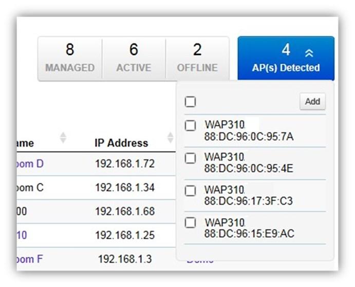 in one go. WMS Switch can notify you when new Access Point firmware becomes available from the emplus server and can complete the upgrade with just one click.