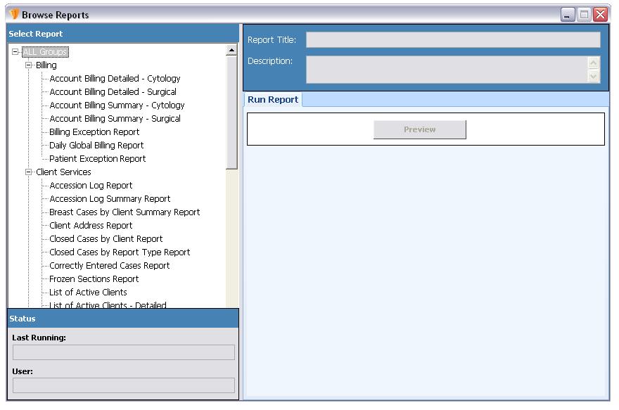 REPORTING CANNED REPORTS 15. By Selecting the Reports Button within the Utilities Module, the Browse Reports window, as seen below, will appear.