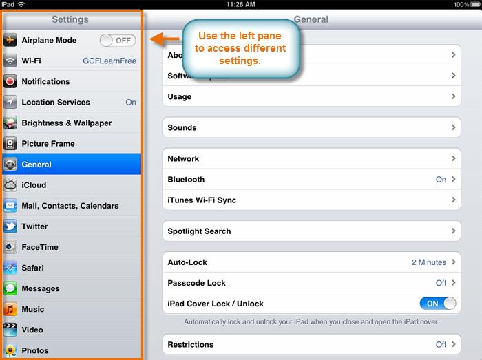 ipad Basics Wallpaper, Sounds, and More More Personal Settings Page 1 As you learned in lesson 7 of this tutorial (Wi-Fi, Security, and General Settings), there are lots of ways to set up your device
