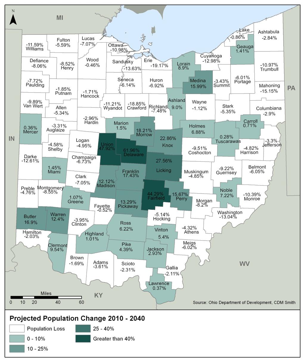SOCIOECONOMIC OVERVIEW OF OHIO 2014 Exhibit 2-3 Ohio Population