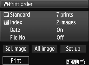 W Tiesioginis spausdinimas su DPOF parametrais Naudojant PictBridge standartą palaiantį spausdintuvą, galima lengvai atspausdinti vaizdus su nurodytais DPOF parametrais. 1 Paruošimas spausdinti Žr.