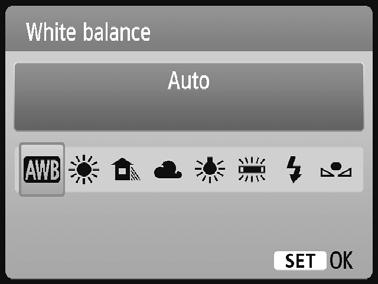 B: Baltos spalvos balanso nustatymasn Baltos spalvos balansas (WB) sirtas tam, ad balta spalva nuotrauoje būtų balta.