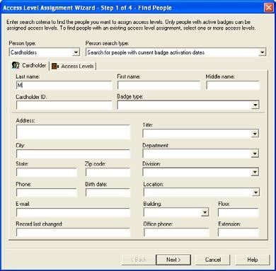 4: Access Levels Area Access Manager. (For more information, refer to Appendix A: Access Level Assignment Wizard on page 81.) Here s how: 1. On the Area Access Manager main window, click. 2.