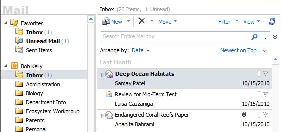 Delete an E-mail Click Inbox, then click the e-mail to