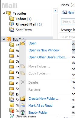 Create an E-mail Folder To create a new folder, right-click your Mailbox,
