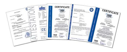 Quality and Safety Certificates Cisa sterilization units conform to the requirements of the European Standard EN 285 and to the different Standards it refers to, amongst which are CEI EN 61010-1, CEI