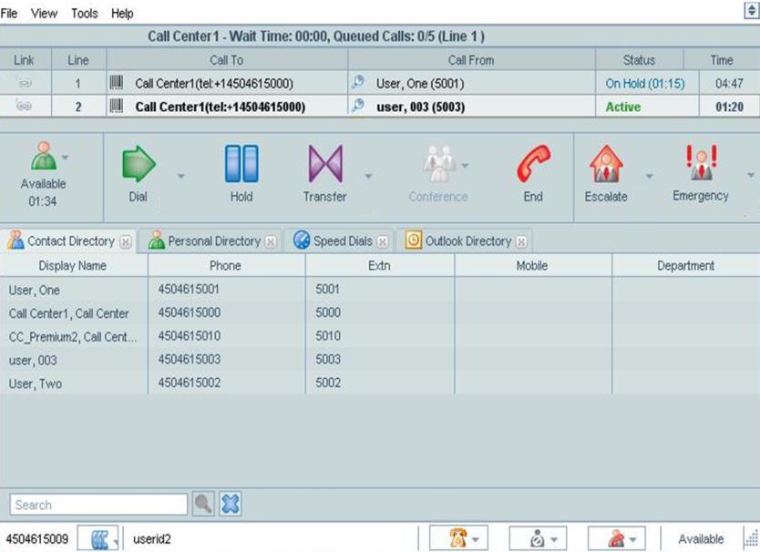 Switchboard Located below the Global Message Area, allows you to manage current calls.