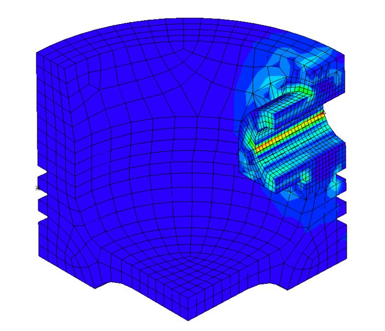 Figure 4-5: The band plot of error estimate with the refined mesh 4.2 Gear In this example, a gear in rotating about its axis is modeled.