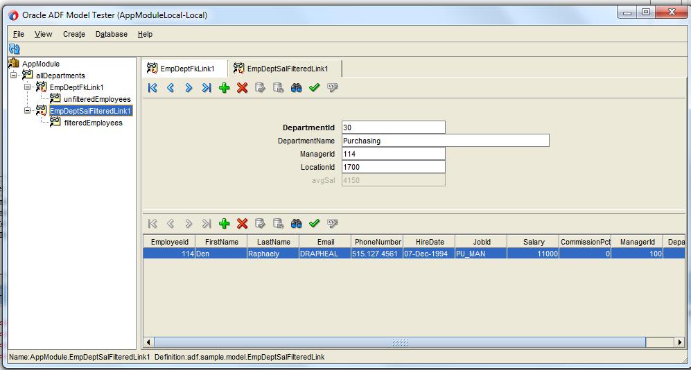 How the sample is built The image below shows the definition of the avgsal transient attribute added to the DepartmentsView.