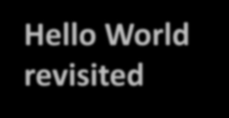 Hello World revisited #include <stdio.