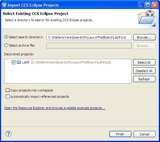 Procedure Import Lab9 1. We have already created the Lab9 project for you with main.c, a startup file and all necessary project and build options set.