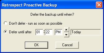 Macintosh client Backup Server countdown.
