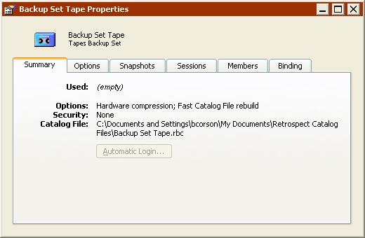 When the Fast Catalog rebuild option is selected, Retrospect stores a copy of the Catalog File on each new media member.