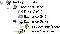 ter a moment, the not licensed tags disappear from the Exchange Server container and its attendant Exchange Mailboxes container.