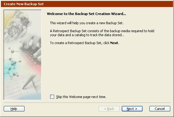 Select the destination Backup Set and click OK to continue setting up the backup.