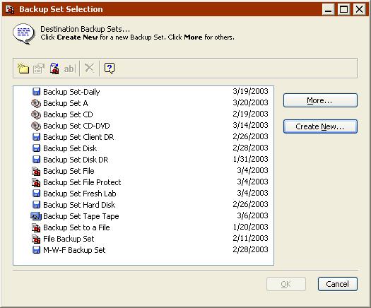 Setting the Proactive Backup Destination After specifying the source(s) to back up, you must specify the destination Backup Set(s) for the data.