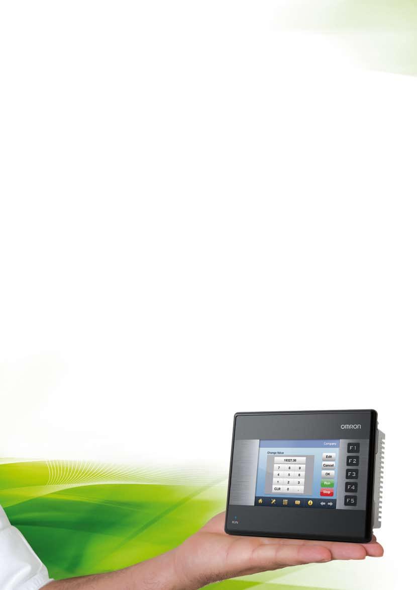 Powerful, colour HMI in a compact format The NQ series, Omron s family of easy to use and economic HMI terminals, offers you many useful features, with the best quality graphical display in even the