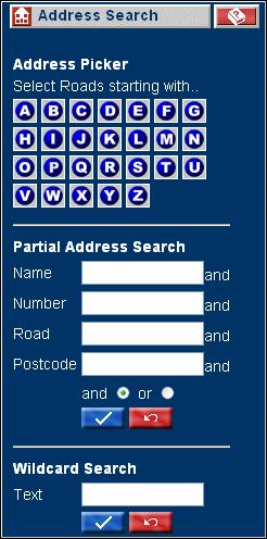 Address Search The Address Search tab in the Information Window is used to find the address of a property.