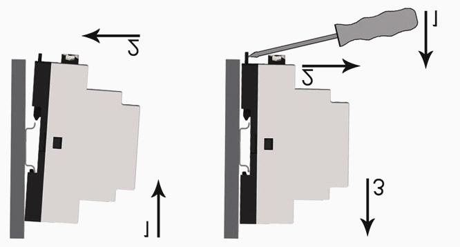 About the 1-2 Mounting A - Snap on B - Snap off 1. Snap the Anybus module on to the DIN-rail (as described in picture A above). 2.