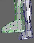 Select the vertical edges of the foot, and