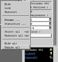 Then, rename it. In the List (bottom right), right click on the Cylinder name. Select the 'Rename' command in the popup menu, and enter 'Body' as a new name. Save your work with a name like 'body01.