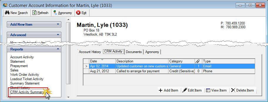 CRM Activity Summary Report Single Customer To print multiple activities for