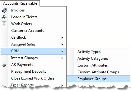 Employee Groups Employee Groups are used for filtering results of the CRM Activity Summary report. There are two steps to setting up Employee Groups: 1. Add new Employee Group(s) 2.