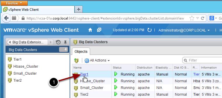 Select Cluster to View Performance You can close the Status Page tab to return to the vsphere Web Client.