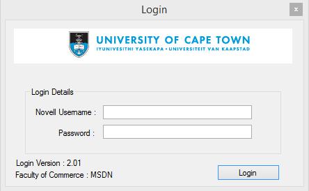 step. 3) Login into the system using you UCT username and
