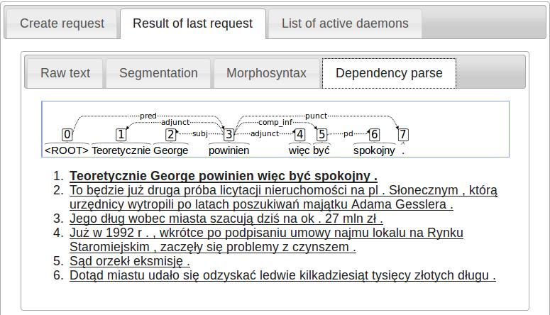 Online Service for Polish Dependency Parsing and Results Visualisation 5 Fig. 2. Screenshot of the visualisation of the dependency tree previously presented in Figure 1.
