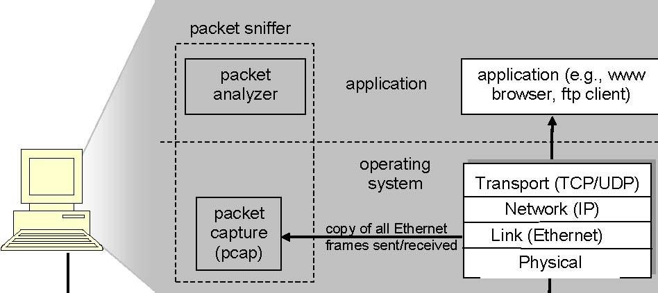 of two parts. The packet capture library receives a copy of every link-layer frame that is sent from or received by your computer. Recall from the discussion from section 1.5 in the text (Figure 1.