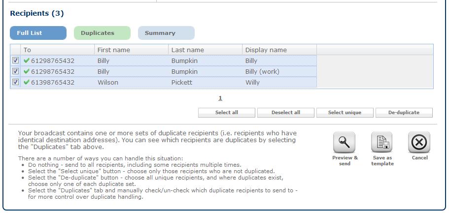 4. Addressbook contacts can be added one at a time, or by category. 5. In the Recipients area, the chosen recipients will be listed.