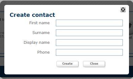 New contact creation: 3.1 Click New contact. 3.2 Insert the contact s first name, surname, and phone number in the text areas provided.