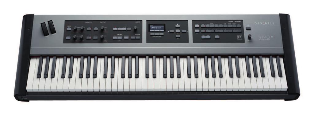 VIVO Keyboard: Sounds: Memory: Controllers: Bluetooth: Connections: STAGE S3 73 weighted - triple contact 72 + 9 user 81 + unlimited user on USB memory 3 pedal inputs, 2 assign switches, 7 rotary