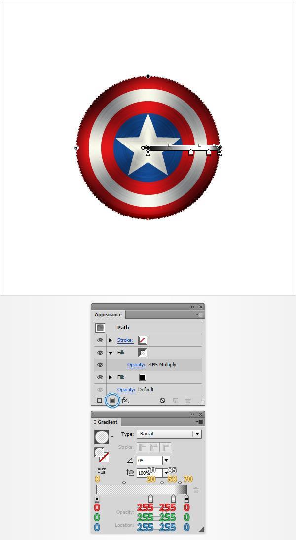 Step 4 Reselect your front circle, focus on the Appearance panel and add a 1px, black stroke.