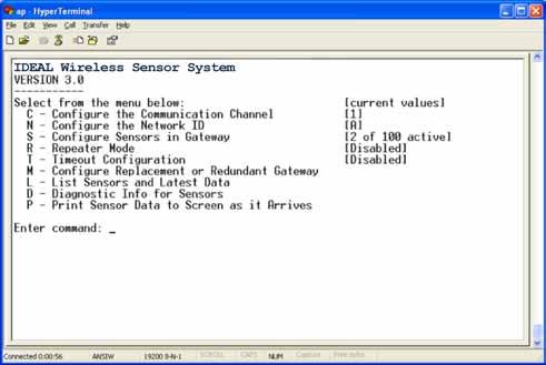 Wireless Sensor System Main Menu G1 Series-2.4GHz When any key is pressed the system menu will appear as shown below.