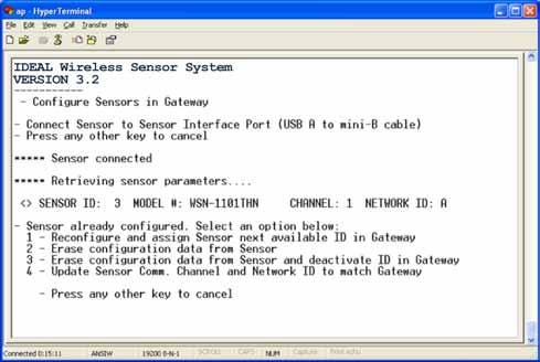 Users Guide The message below is displayed when the connected sensor has a Sensor ID that is already configured in the gateway. When this occurs, additional options are provided as shown.