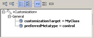 3. In the Tags specification pane, select the preferredmetatype tag and click the Create Value button. 4. In the element Selection dialog, select a preferred metatype and click OK.