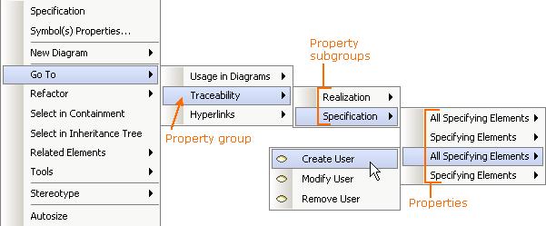 To create a property group 1. Right-click a customization class and choose New Element > Property Group. 2.
