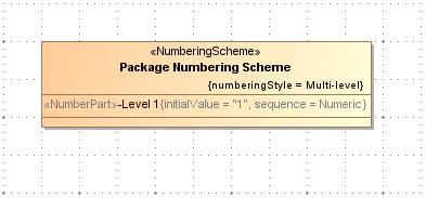 To specify a number part for the first numbering level 1. Create a number part named Level 1 (see the procedure "To create a number part" on page 77). 2.