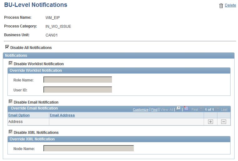 Setting Up Notifications Chapter 3 BU-Level Notifications page The BU-Level Notifications page operates exactly like the System-Level Notifications page except that it enables you to specify a