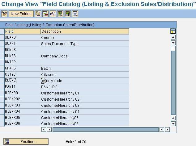 2. Maintain Allowed Fields for Listing/Exclusion.
