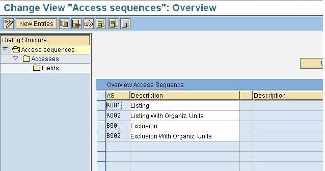 3. Maintain Access Sequences for Listing/Exclusion. Access sequence is a combination of condition table.