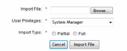 You will be selecting a plain text file for import, containing the e mail addresses of your new administrators (see: Bulk User Account Creation for text file parameters) Once you click on the Import