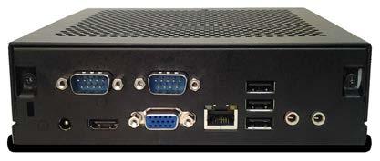 0 x 3 Storage m SATA x 1 (Full size mini-card) Front Panel Rear Panel HDD indicator (blue) x 1 Power indicator (blue) x 1 DC Jack x 1 x 1 HDMI Port x 1 Legacy RS232 Serial Port (COM Port) Set x 2
