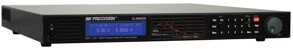 Data Sheet New Family of High Density System Power Supplies The B&K Precision XLN series are programmable, single-output DC power supplies, that provide clean power up to 1560 watts in a compact 1U