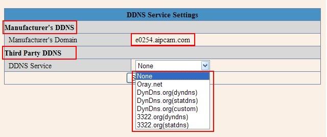 2. Choose the DDNS, there are 2 options: Manufacturer s DDNS: This domain is