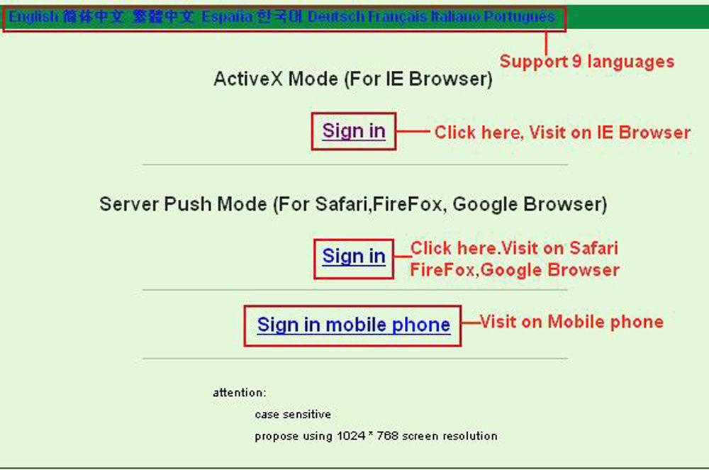0 or above explorer (2) Server Push Mode : available in Firefox,